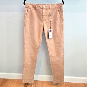 Aglini Jaguar Woman Slim Mid Rise Premium Chino Pants Khaki Size 28/6 NWT